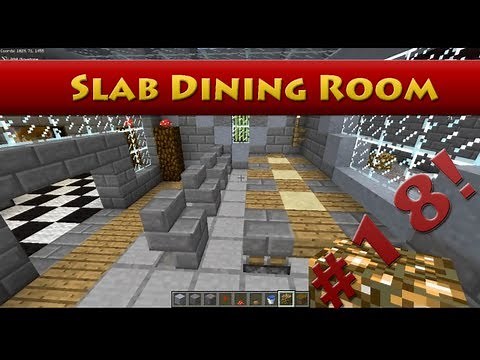 Minecraft Tutorials - Minecraft Tutorial #18 - How to Build a Simple Slab Dining Room (HD)
