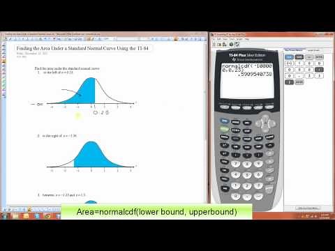 Finding the Area Under a Standard Normal Curve Using the TI-84