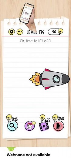 brain test level 179 - ok time to lift off