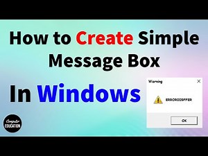 Create Simple Message Box in Windows using Notepad (One Line Script Only!)