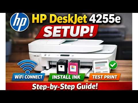 HP DeskJet 4255e Setup Easy Steps | WiFi, Ink Installation and Alignment!
