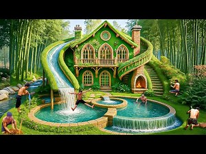 200 Days Building a Hidden Underground Swimming Pool with Water Slide Using Primitive Tools