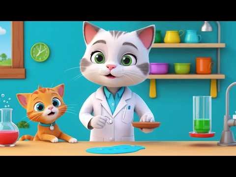 Cat Scientist turns Water into Milk! | Funny and Fun Kids Nursery Rhyme Animation 🐱🧪