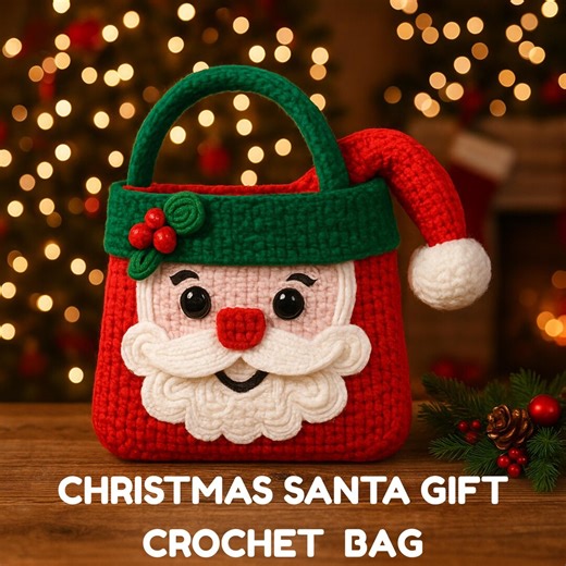 Santa Crochet Bag Pattern – Christmas Tote PDF, Cute Holiday Crochet Purse Pattern, Easy Beginner Friendly Festive Bag Tutorial,gift for Her - Etsy