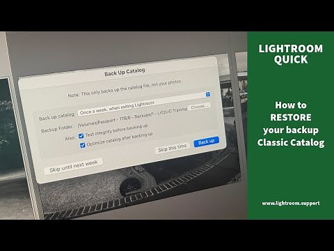 Lightroom Classic Restoring a Catalog Backup