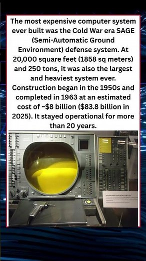 The most expensive computer system ever built was the SAGE (Semi-Automatic Ground Environment)