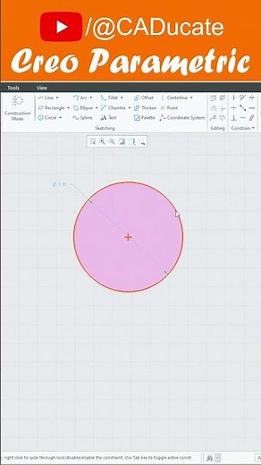 🖱️ Simple Circle Mastery in Creo Parametric Sketch Mode 🎯