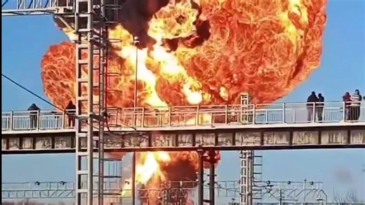 Moment 1,000ft mushroom cloud fireball erupts after ‘sabotage on war train’