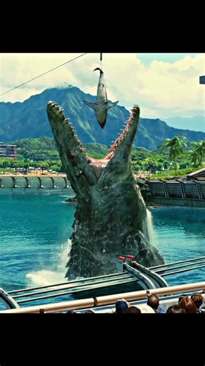 Giant sea dinosaur Mosasaurus eating the shark.#story #jurassicworld #jurassicpark
