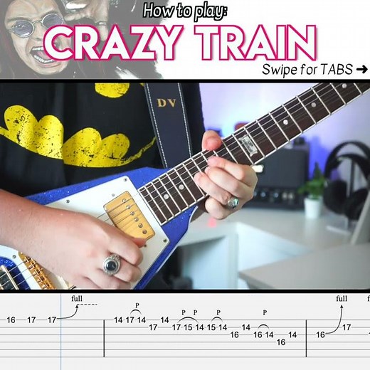 CRAZY TRAIN • Guitar Solo SLOW LESSON w/TABS