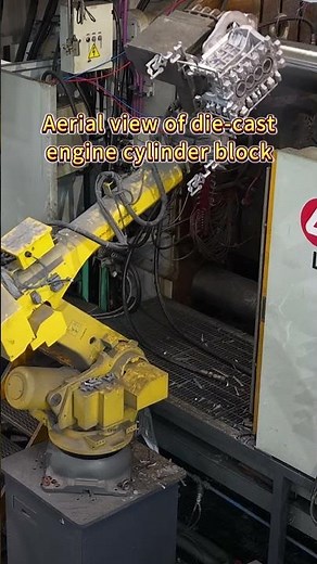 Aerial view of die cast engine cylinder block#shorts