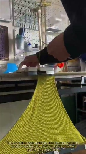 How This Industrial Knitting Machine Turns Yarn Into Fabric in Seconds #Knitting #Textile #Machines