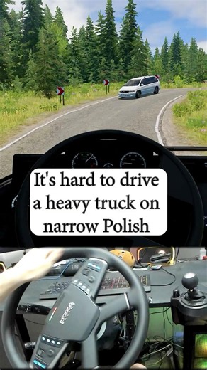 It's hard to drive a heavy truck on narrow Polish roads | Renault Cherrier Potent | BeamNG