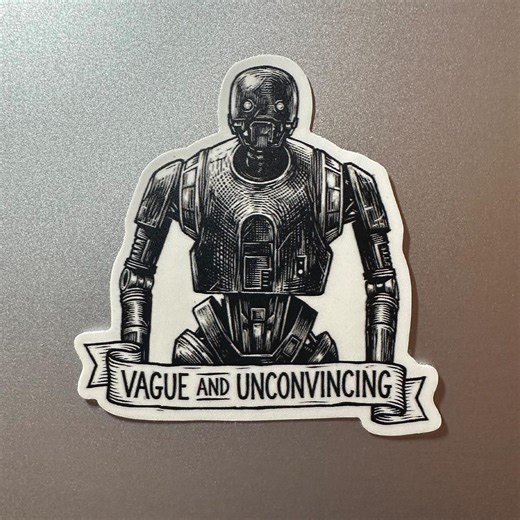 Vague and Unconvincing K-2SO Star Wars Sticker - Etsy