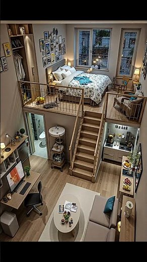 Modern & Cozy Loft Apartment with Warm Lighting and Stylish Interior ✨🏡