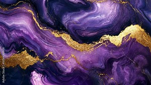 Purple marble and gold abstract background texture. marbling with natural luxury style lines of marble and gold powder surface grunge stone texture Video