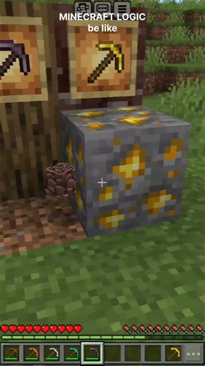 Minecraft Logic: why Gold Pickaxe Can't mine Gold? 🧐 #shorts