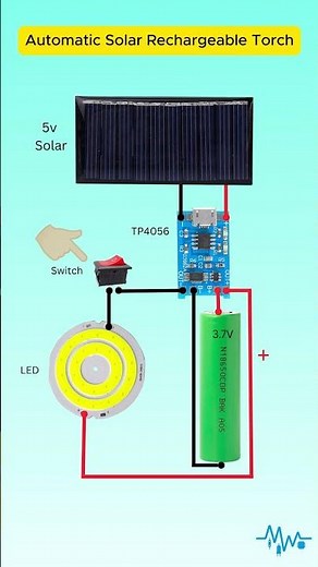 Simple Solar-Powered LED Light with Battery Charging #Shorts