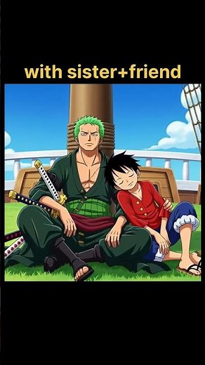 Luffy with his family sleeping moment