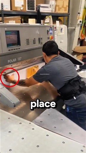 What Happens If A Hand Goes Under A Paper Cutter 😱