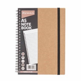 Ryman Kraft Notebook Wirebound Ruled A5