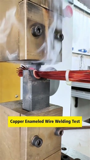 Spot welding machine. Spot welder. Copper Enameled Wire Welding Test