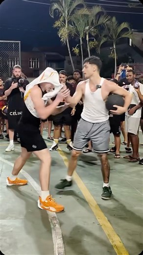 Matt Kiatipis on Instagram: "Rocky vs Drago 1v1 Edition😂 He Travelled 30 hours from 🇷🇺 to play these 1’s😈 #reels #basketball #streetball #ballislife #dunk #anklebreaker #mattkiatipis"