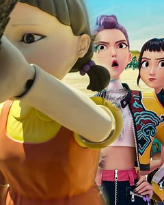 KPop Demon Hunters in Squid Game زووي تأخذ رومي وميرا إلى لعبة الحبار معتقدة أنه سيكون يومًا ممتعًا، لكن… 😱🔺 📚 ما هو KPop Demon Hunters؟! توازن فرقة فتيات كيبوب عالميّة شهيرة بين حياتهن تحت الأضواء وهويّاتهن السرّية كصائِدات شياطين قويات، داخل عالم مليء بالألوان يضم الموضة والطعام والأناقة وأكبر حركة موسيقية في هذا الجيل. 📚 WHAT IS KPop Demon Hunters?! A world-renowned K-Pop girl group balances their lives in the spotlight with their secret identities as bad-ass demon hunters, set against a 