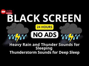 🔴 Heavy Rain and Thunder Sounds for Sleeping - Black Screen | 12 Hours Deep Sleep Rain Ambience