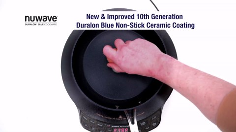 Nuwave Healthy Duralon Blue Ceramic Nonstick Cookware Set, Diamond Infused Scratch-Resistant, PFAS Free, Dishwasher & Oven Safe, Induction Ready & Evenly Heats, Tempered Glass Lids & Stay-Cool Handles