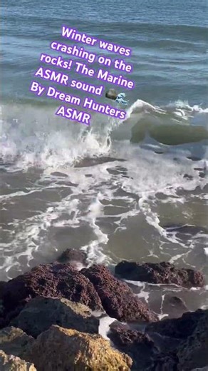 Winter waves crashing on the rocks! The Marine ASMR sound #nature #see #wavesounds