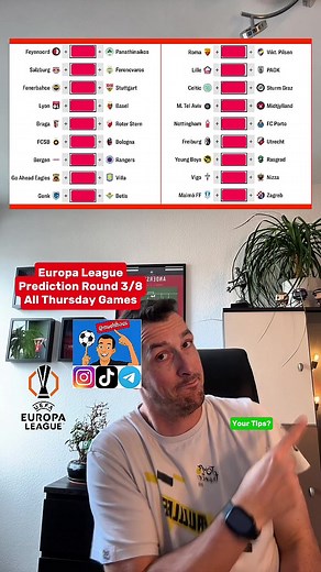 Europa League Matchday Tips and Predictions
