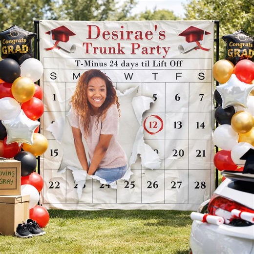 Class of 2026 Graduation Backdrop Trunk Party Step and Repeat Personalized Grad Welcome Sign Banner Graduation Prom Backdrop Tear Calendar - Etsy UK