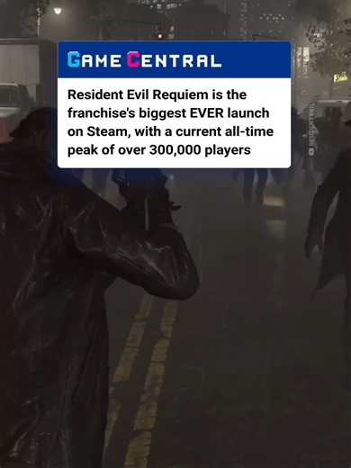 it's finally launch day for resident evil requiem and the steam numbers prove just how much the anticipation has been building for the franchise's latest instalment - as of time of writing, the all-time concurrent player count is sitting at well over 300,000 making requiem the biggest ever launch for a resident evil game on steam #residentevil #leonkennedy #steam #pcgaming #gaming