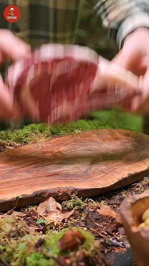 Juicy Rock Steak Cooked Over Open Fire in the Wild #shortsshorts #shortsviral #shortvideo #food #cooking #streetfood #asmr #foodlover #chicken | Bazigar Things