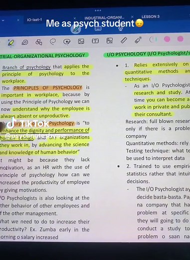 Psych Student Exam Week Notes Update