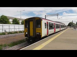 Cardiff Bay train station. train going to Cardiff Queen Street