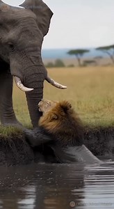 23K views · 225 reactions | The Lion Was Trapped… The Elephant Stepped In  #lion #elephant #animals #wildlife #AI | Chunky Cat and Friends | Facebook