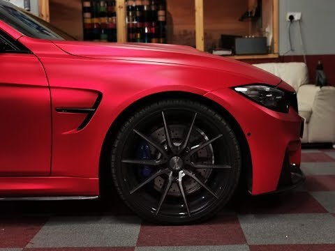 BMW F30 M3 Satin Red Chrome Wrap