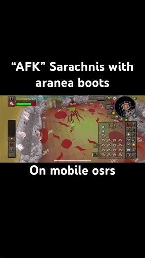 Easily “AFK” sarachnis at mid game levels with aranea boots on osrs mobile #osrs #runescape