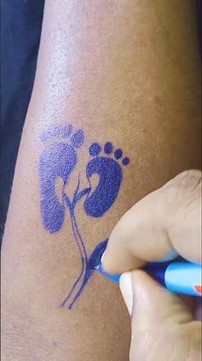tattoo mother & daughter 💙👣 bond#foottattoo#motherdaughtertattoo#tattooideas