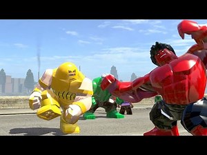 💥 RED HULK vs JUGGERNAUT vs EXCELSIOR HULK LEGO Marvel Super Heroes Epic Battle!