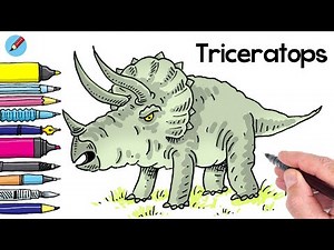 How to Draw a Triceratops Dinosaur Real Easy
