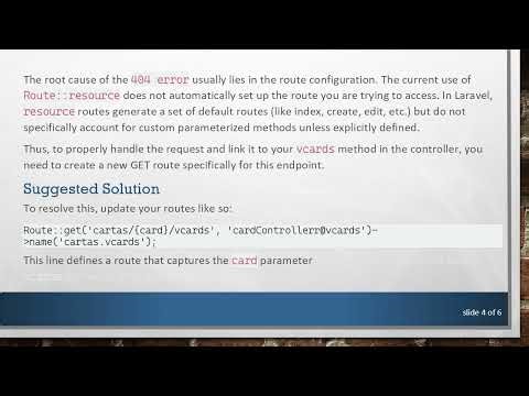 Resolving 404 Error in Laravel When Accessing Parameters in Routes