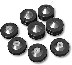 4 Pcs Speaker Feet Isolation Pads POM Spike Stand Subwoofer Feet with Stainless Steel Speaker Pads for Vibration Damping,HiFi Speakers,Audio Amplifiers,DAC and CD Player (39X26mm, Speaker Feet Pads)