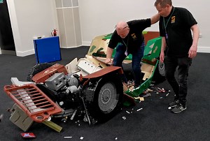 1.5M views · 4.1K reactions | 120,000-piece LEGO Jeep crashes on camera!  Wait for it... Built by SLUG - Sheffield LEGO User Group Big Build Brigade Simon Blackburn, Kevin Hyatt and Colin Smithson Constructed in two years. Destroyed in seconds. | Beyond the Brick | Facebook