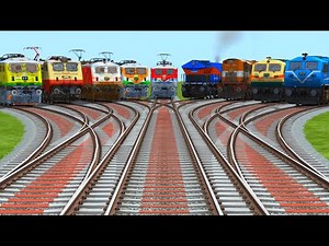 All Realistic Trains Run At Bumpy 🐊 Railroad Tracks | risky railroad crossing for toddlers