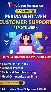 Permanent WFH Job | Customer Support Hiring | Teleperformance