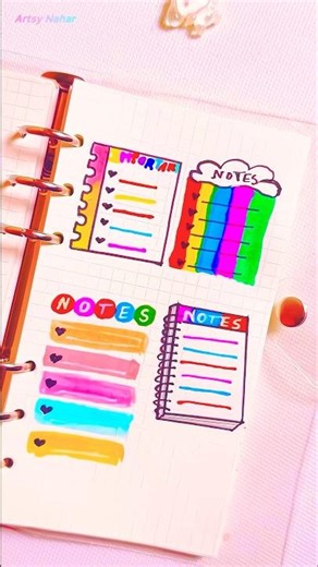 4 easy and colourful ‘Notes’ ideas 🌈 #shorts
