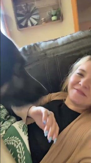German Shepherd doesn’t want to stop giving mom kisses!